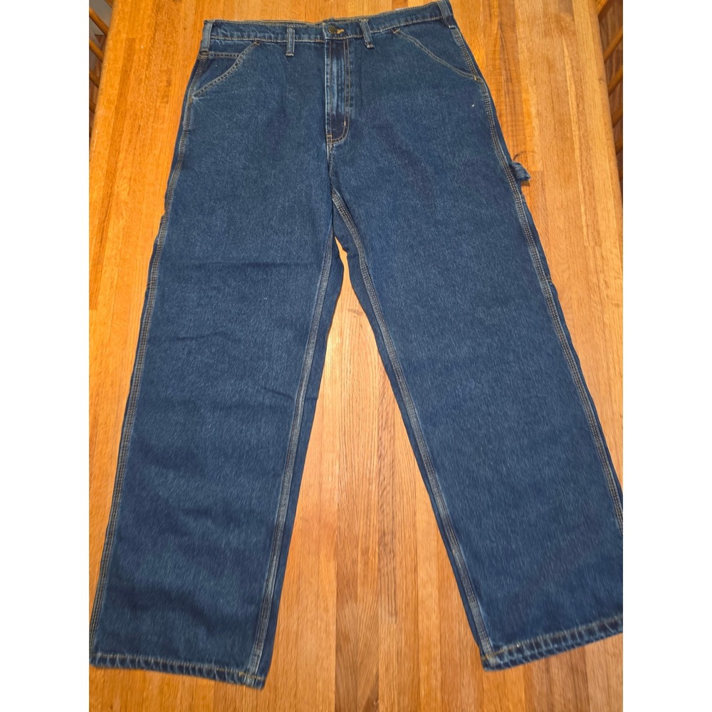 RK Brand Real Workwear Mens Carpenter Jeans Relaxed Fit Blue Denim 36x30 48809